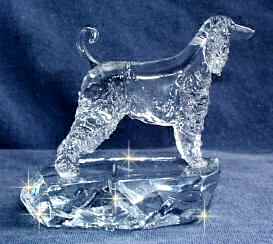 Hand-Sculpted Crystal Statue of Afghan Hound Side View