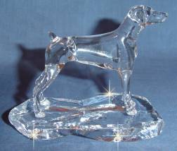 Crystal Statue of Domerman with Natural Ears
