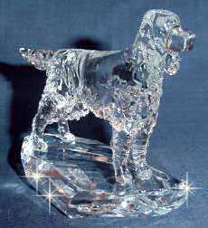 Crystal Sculpture of Gordon Setter 3/4 View