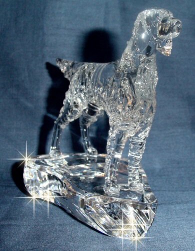 Hand-Sculpted Crystal Statue of Irish Setter 3/4 View