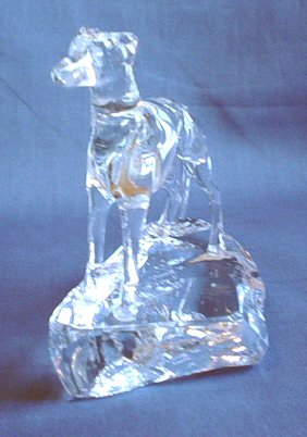 Crystal Whippet Statue Hand-sculpted by Neil Harris 3/4 View