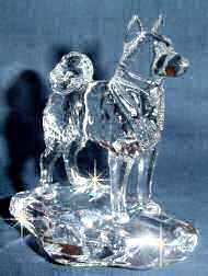 Akita Crystal Sculputre 3/4 View