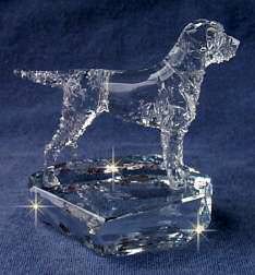 Border Terrier  Crystal Sculpture Front View