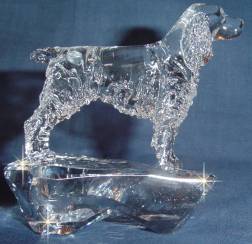 Crystal Sculpture of English Springer Spaniel
