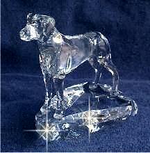 Hand-Sculpted Crystal Statue of Rhodesian Ridgeback 3/4 View