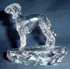 Hand-Sculpted  Crystal Statue of the Bedlington Terrier